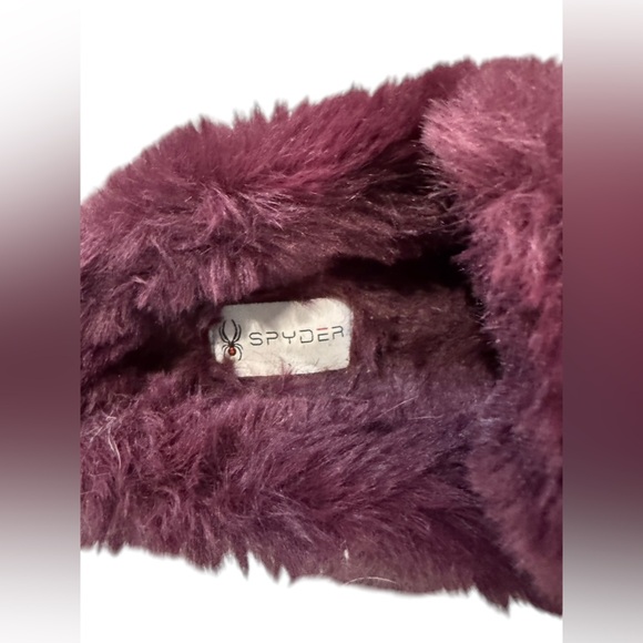 Spyder Blackberry Fur-Lined Slip-On Shoes slippers Sz 10 EUC Comfy Quilted outer - Picture 9 of 9
